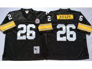 Pittsburgh Steelers 26 Rod Woodson Football Jersey Black Retro