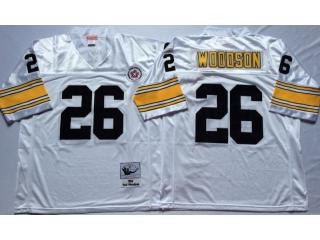 Pittsburgh Steelers 26 Rod Woodson Football Jersey White Retro