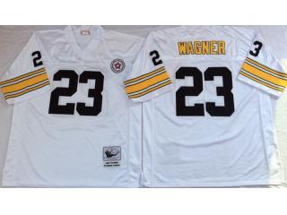 Pittsburgh Steelers 23 Mike Wagner Football Jersey White Retro