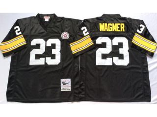 Pittsburgh Steelers 23 Mike Wagner Football Jersey Black Retro