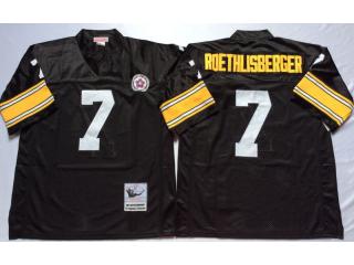 Pittsburgh Steelers 7 Ben Roethlisberger Football Jersey Black Retro