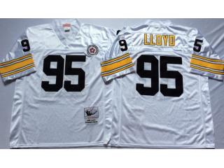 Pittsburgh Steelers 95 Greg Lloyd Football Jersey White Retro