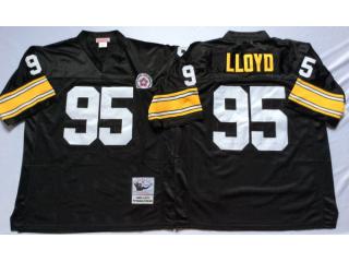 Pittsburgh Steelers 95 Greg Lloyd Football Jersey Black Retro