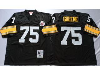 Pittsburgh Steelers 75 Joe Greene Football Jersey Black Retro
