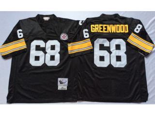 Pittsburgh Steelers 68 L.C. Greenwood Football Jersey Black Retro