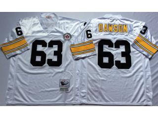 Pittsburgh Steelers 63 Dermontti Dawson Football Jersey White Retro