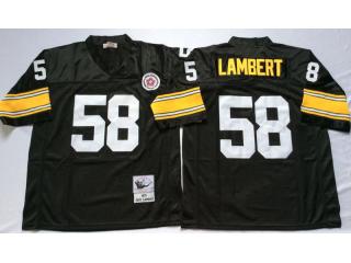Pittsburgh Steelers 58 Jack Lambert Football Jersey Black Retro
