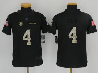 Youth Oakland Raiders 4 Derek Carr Anthracite Salute To Service Limited Jersey