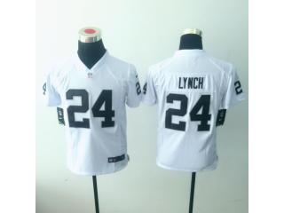 Youth Oakland Raiders 24 Marshawn Lynch Football Jersey White