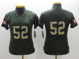 Women Oakland Raiders 52 Khalil Mack Green Salute To Service Limited Jersey