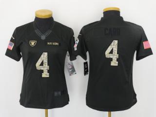 Women Oakland Raiders 4 Derek Carr Anthracite Salute To Service Limited Jersey