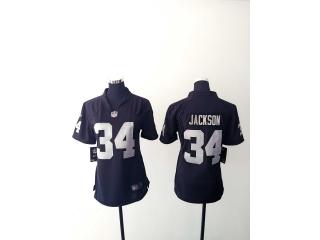 Women Oakland Raiders 34 Bo Jackson Football Jersey Black