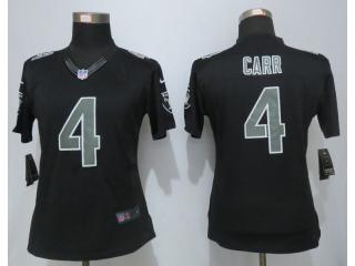Women Oakland Raiders 4 Derek Carr Impact Limited Black Jersey