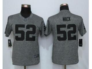 Women Oakland Raiders 52 Khalil Mack Stitched Gridiron Gray Limited Jersey