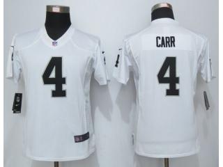 Women Oakland Raiders 4 Derek Carr White Limited Jersey