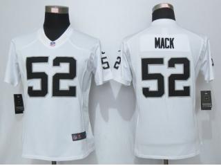 Women Oakland Raiders 52 Khalil Mack White Limited Jersey