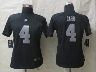 Women Oakland Raiders 4 Derek Carr Black Limited Jersey
