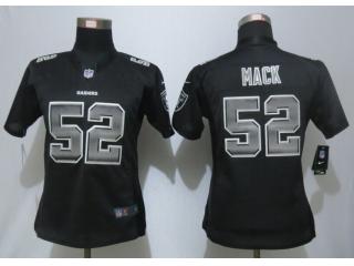 Women Oakland Raiders 52 Khalil Mack Black Strobe Elite Jersey