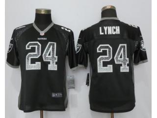 Women Oakland Raiders 24 Marshawn Lynch Drift Fashion Black Elite Jersey