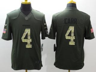 Oakland Raiders 4 Derek Carr Green Salute To Service Limited Jersey
