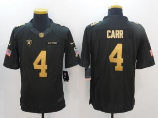Oakland Raiders 4 Derek Carr Gold Anthracite Salute To Service Limited Jersey