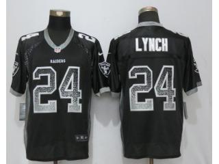 Oakland Raiders 24 Marshawn Lynch Drift Fashion Black Elite Jersey