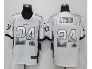 Oakland Raiders 24 Marshawn Lynch Drift Fashion White Elite Jersey