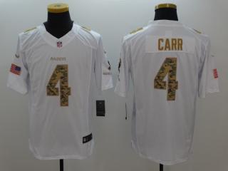 Oakland Raiders 4 Derek Carr Football Jersey White Camo word