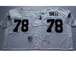 Oakland Raiders 78 Art Shell Football Jersey White Retro