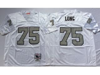 Oakland Raiders 75 Howie Long Football Jersey White Retro