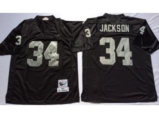 Oakland Raiders 34 Bo Jackson Football Jersey Black Retro