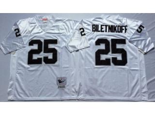Oakland Raiders 25 Fred Biletnikoff Football Jersey White Retro