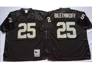 Oakland Raiders 25 Fred Biletnikoff Football Jersey Black Retro