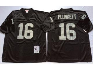 Oakland Raiders 16 Jim Plunkett Football Jersey Black Retro