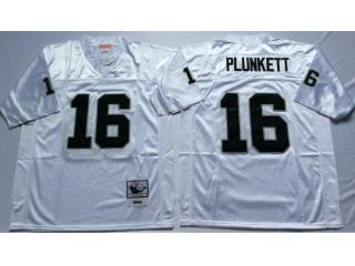 Oakland Raiders 16 Jim Plunkett Football Jersey White Retro