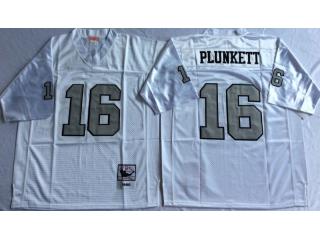 Oakland Raiders 16 Jim Plunkett Football Jersey White Retro