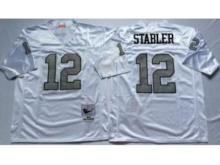 Oakland Raiders 12 Kenny Stabler Football Jersey White Retro