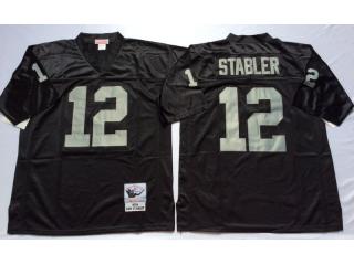 Oakland Raiders 12 Kenny Stabler Football Jersey Black Retro