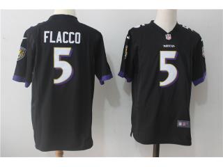 Baltimore Ravens 5 Joe Flacco Football Jersey Black Fan Edition