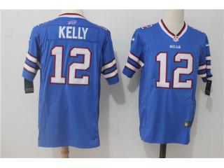 Buffalo Bills 12 Jim Kelly Football Jersey Blue Fan Edition