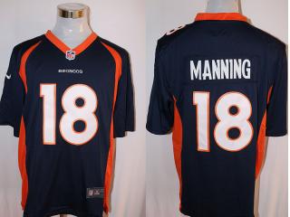 Denver Broncos 18 Peyton Manning Football Jersey Navy Bule Fan edition