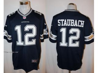 Dallas Cowboys 12 Roger Staubach Football Jersey Navy Blue