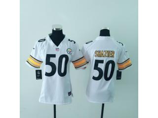 Women Pittsburgh Steelers 50 Ryan Shazier Football Jersey White