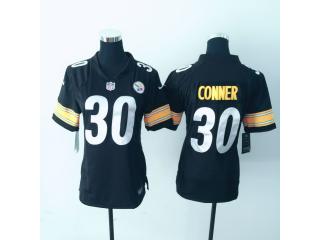 Women Pittsburgh Steelers 30 James Conner Football Jersey Black