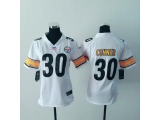 Women Pittsburgh Steelers 30 James Conner Football Jersey White
