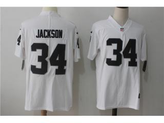 Oakland Raiders 34 Bo Jackson Football Jersey Legend White