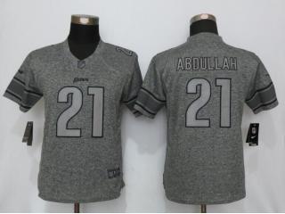 Women Detroit Lions 21 Ameer Abdullah Stitched Gridiron Gray Limited Jersey