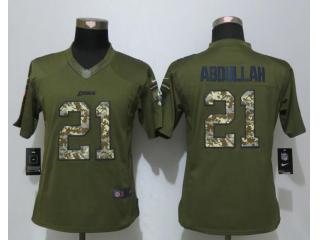 Women Detroit Lions 21 Ameer Abdullah Green Salute To Service Limited Jersey