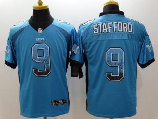 Detroit Lions 9 Matthew Stafford Drift Fashion Blue Elite Jersey