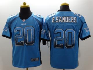 Detroit Lions 20 Barry Sanders Drift Fashion Blue Elite Jersey